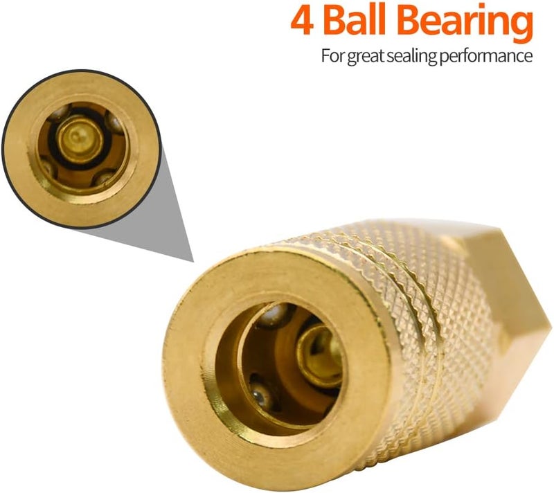 Ruby Q 5 Pack 1/4-Inch Brass Female Industrial Coupler, 1/4 Inch Air Hose Fittings NPT Female Quick Connector for Professional Jobsites and Automotive Shops - Image 4